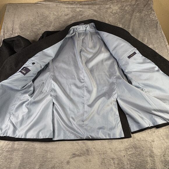 Stafford Sport Coat Mens 50R Charcoal Camel Hair Classic Fit Blazer 2 Button - Picture 6 of 14